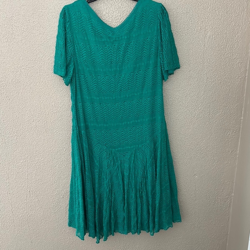 Women’s Plus Rabbit Rabbit Rabbit Dress Green Lace Fit & Flare Midi Flutter 14W - Picture 8 of 8